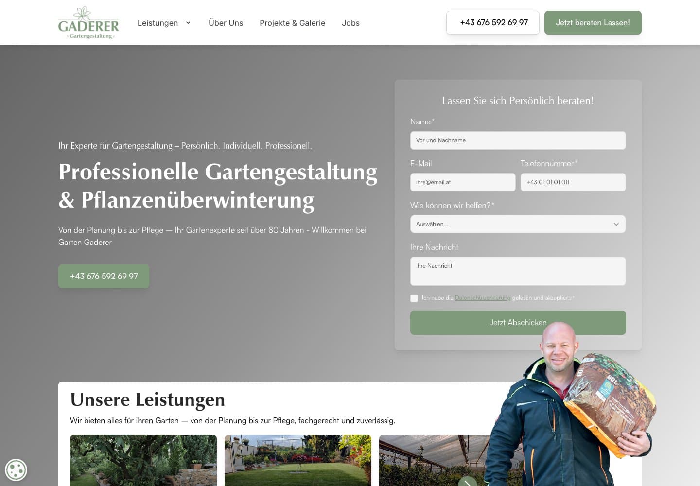 Website von Garten Gaderer